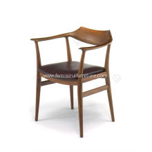 Design leather cushion solid wood chairs